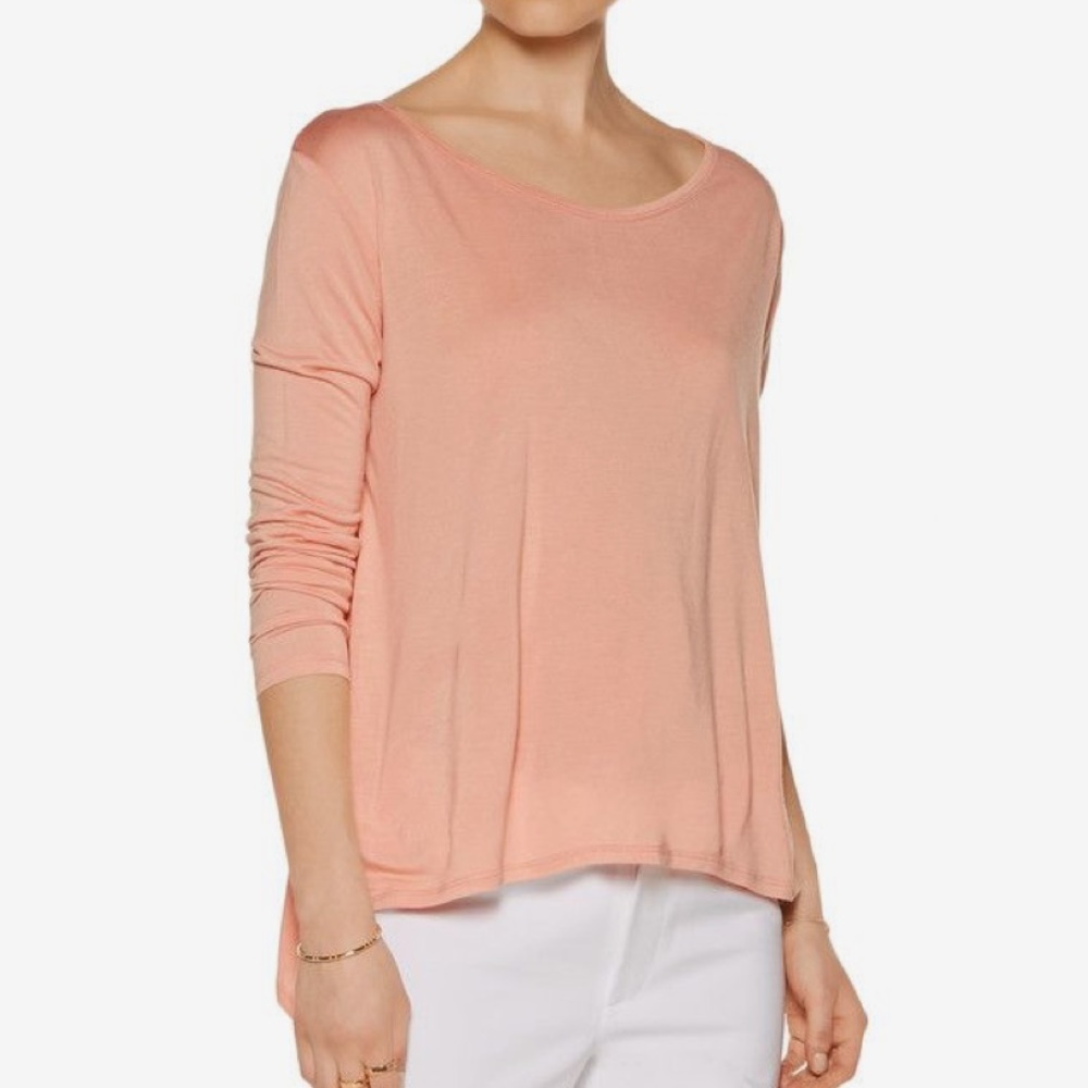 Halston Peach Long Sleeves Top
